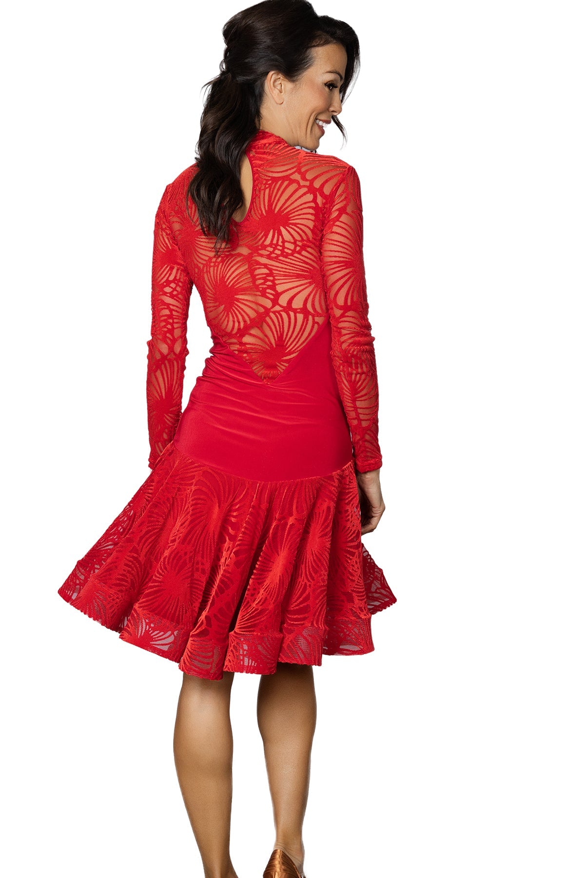 D2410 Short Velvet Burnout Gown - Dance America