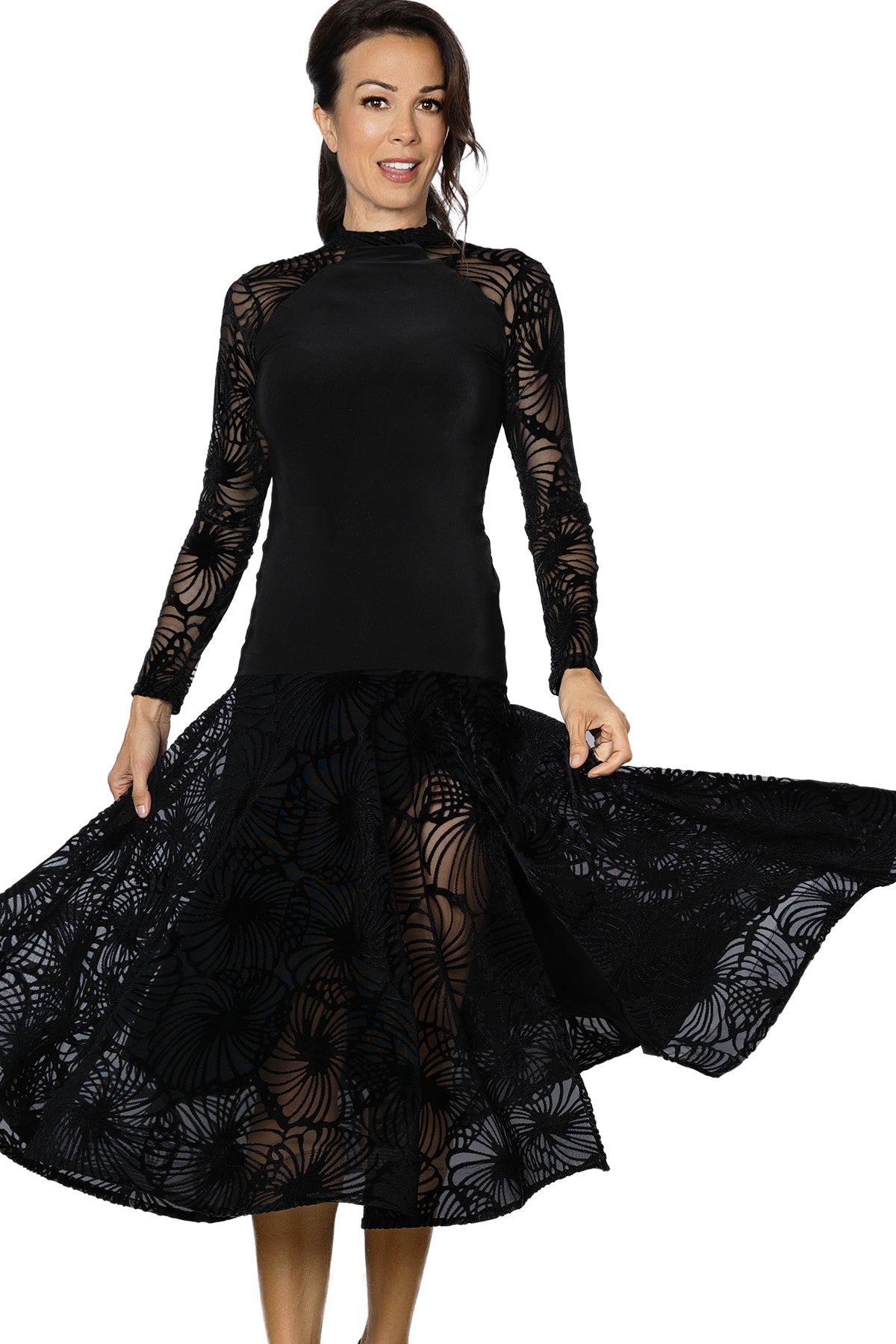 Long Velvet Burnout Gown D2411 Dance America Long Velvet Burnout Gown D2411 Dance America
