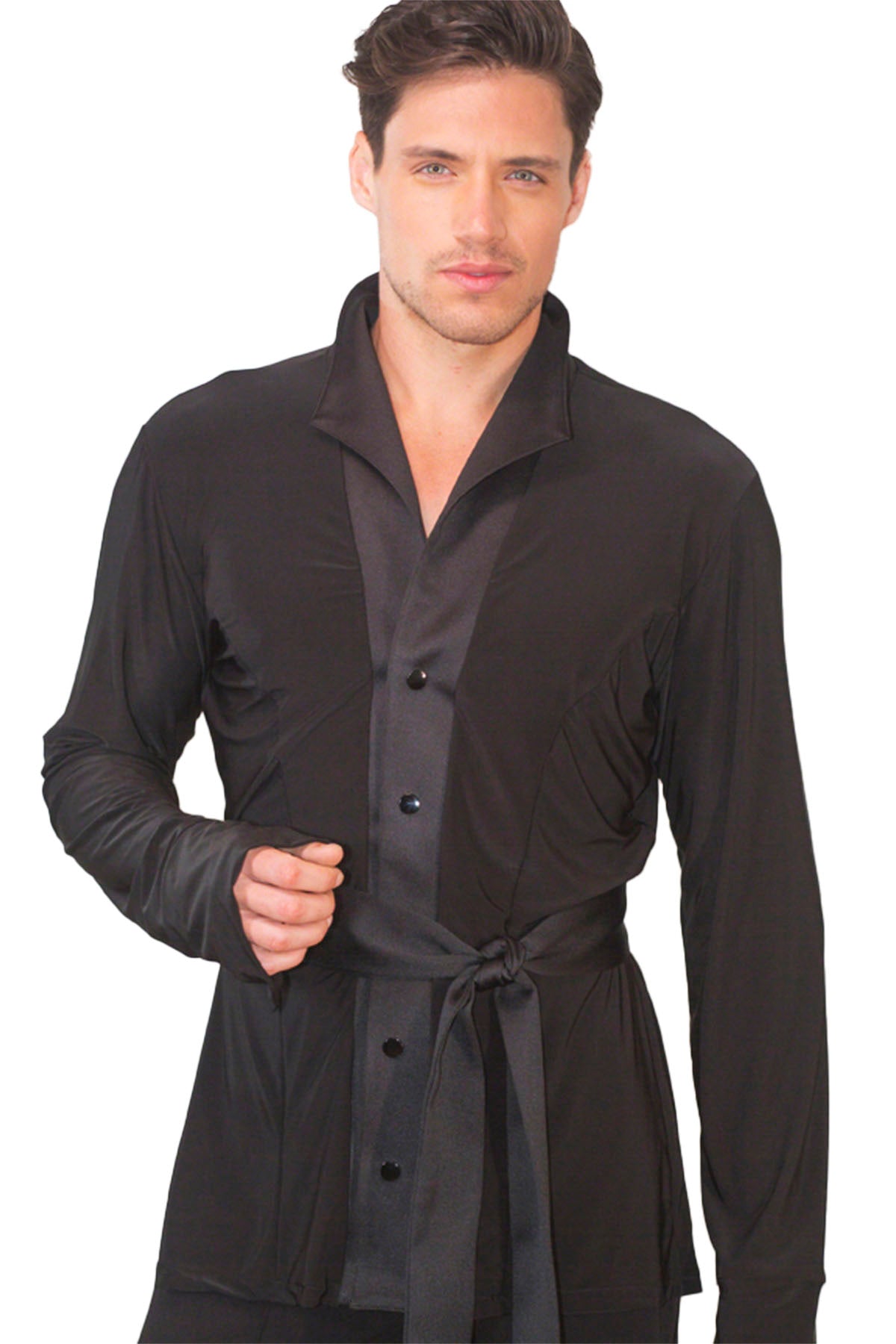 Mens Ballroom Dance Shirt - MS27 Kimono Style Dance America Mens Ballroom Dance Shirt - MS27 Kimono Style Dance America