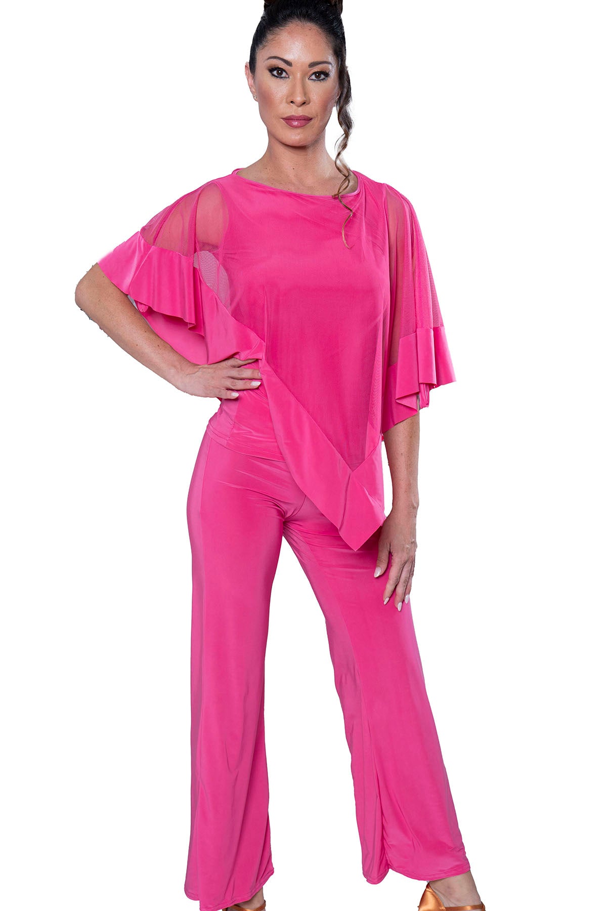 Dance America P2401 pink yoga pants for dance class and performance prep
