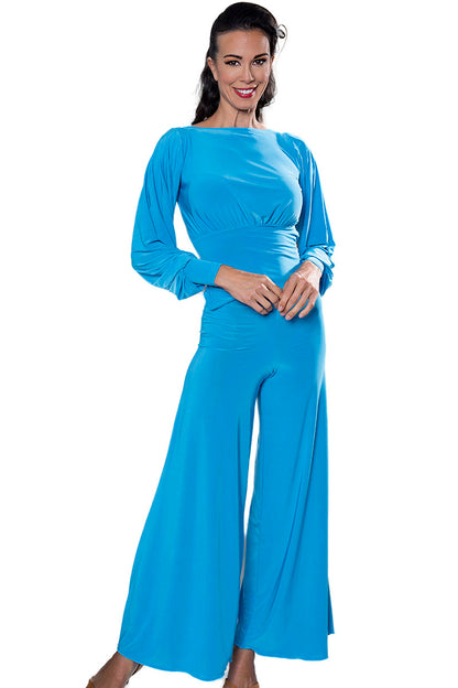 Feel free to dance the night away in our P203 Palazzo Pants! These comfy and simple palazzo pants are perfect for any occasion. Let loose and show off your moves with ease and style. A must-have addition to any wardrobe! blue