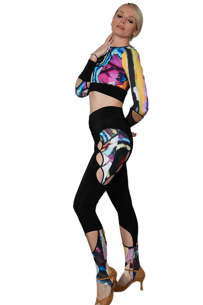 AP 2401 Active Leggins  Upgrade your active wear game with AP 2401 Active Leggins by Dance America. Say goodbye to boring and hello to luxury with the ultimate workout pant. Comfort and style combined in one! black and print