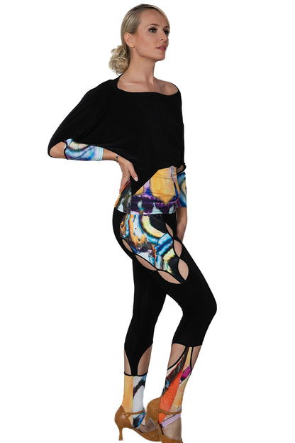 AP 2401 Active Leggins  Upgrade your active wear game with AP 2401 Active Leggins by Dance America. Say goodbye to boring and hello to luxury with the ultimate workout pant. Comfort and style combined in one! black and print