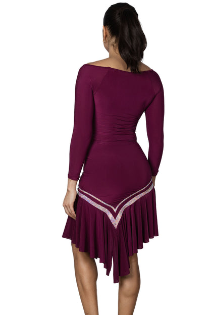 S2443 Diagonal Rhinestone Striped Skirt  Unleash your inner rebel with our S2443 Diagonal Rhinestone Striped Skirt! Featuring daring stripes and sparkling rhinestones, this skirt adds a touch of edgy style to any outfit. Embrace your adventurous side and stand out from the crowd! Wine