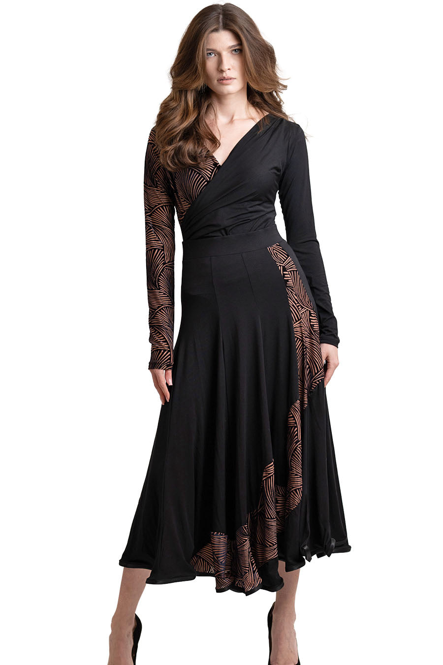  Long Skirt with Waterfall Insert 