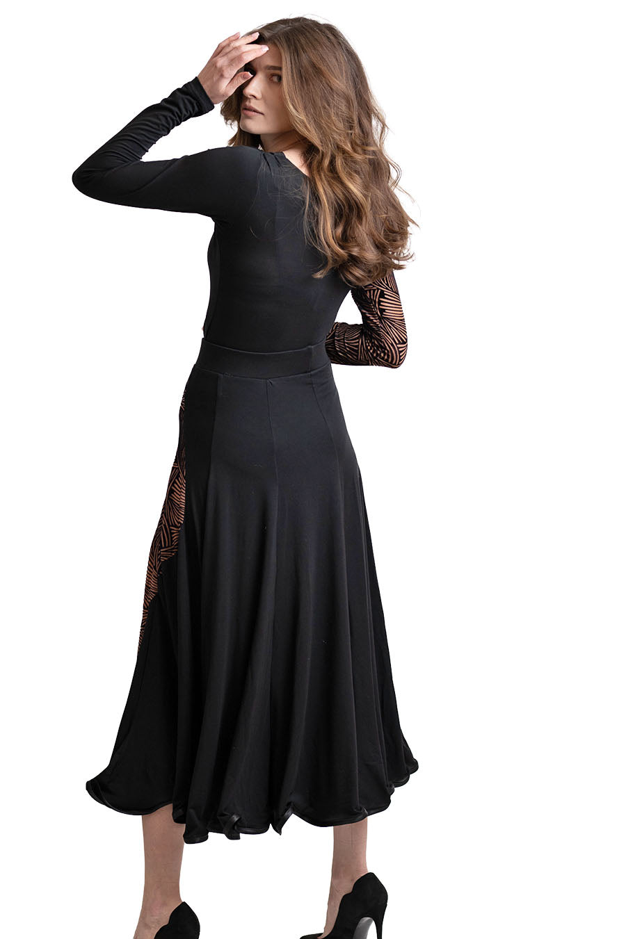 Long Skirt with Waterfall Insert few from back