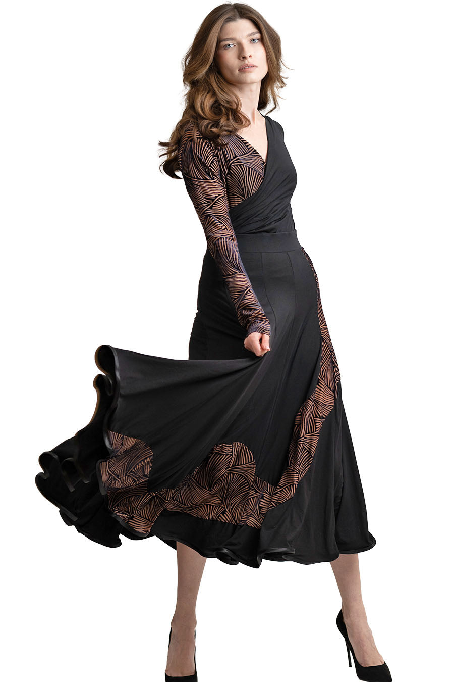  Long Skirt with Waterfall Insert 