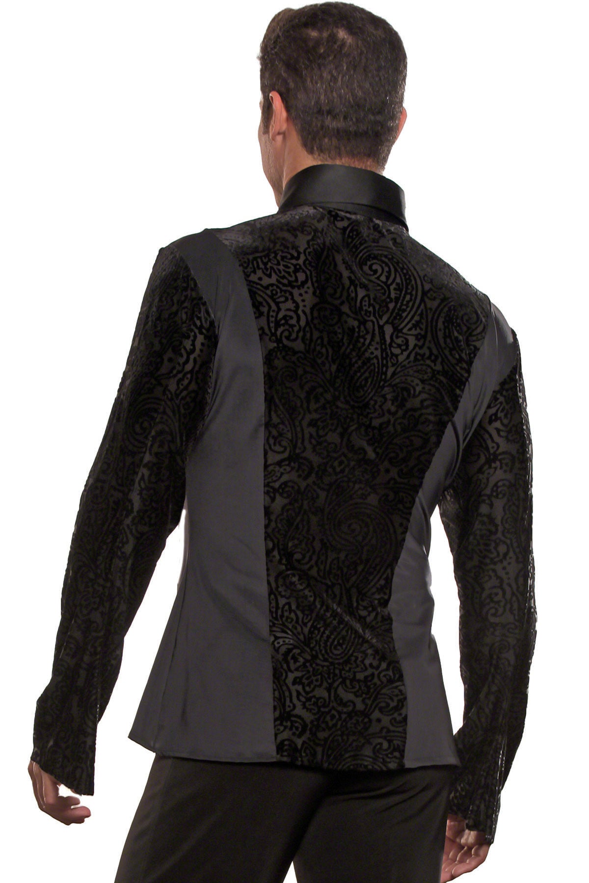 The MS22 Collared Shirt with Velvet Inset is a must-have for any male ballroom dancer. The sleek design and velvet inset add a touch of luxury and sophistication to your dance ensemble. Perfect for making a statement on the dance floor and elevating your performance to the next level.