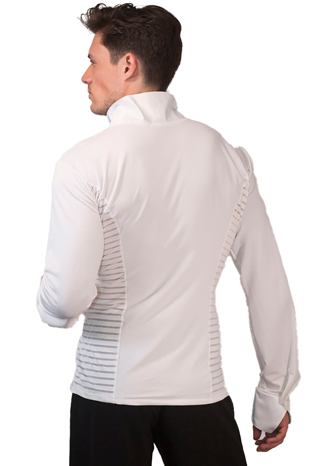 Indulge in refined luxury with our MS29 Soft Collar Striped Shirt. Expertly crafted for the discerning gentleman, this shirt features a soft collar and handsome striped design. Perfect for any ballroom event, it exudes sophistication and elegance. white from back