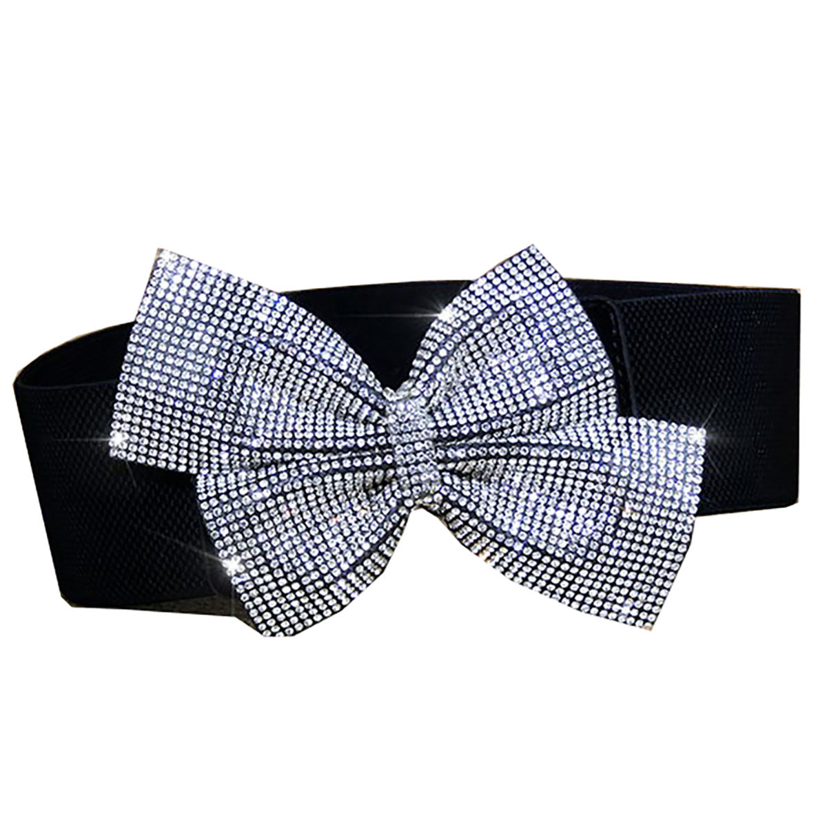 This black elastic belt features a large crystal rhinestone bow accent, adding a touch of glamour to any outfit. The one size of 70 CM ensures a comfortable and secure fit, making it the perfect accessory for Dance America Attire. Elevate your look with this stunning and versatile belt.