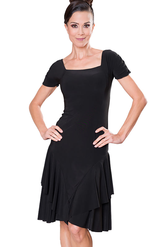 This short cap sleeve princess dress exudes timeless elegance and sophistication. The delicate cap sleeves add a touch of femininity, making it perfect for any special occasion. The tailored fit flatters the figure, enhancing its overall beauty. A must-have for those seeking a pretty, yet refined look. black