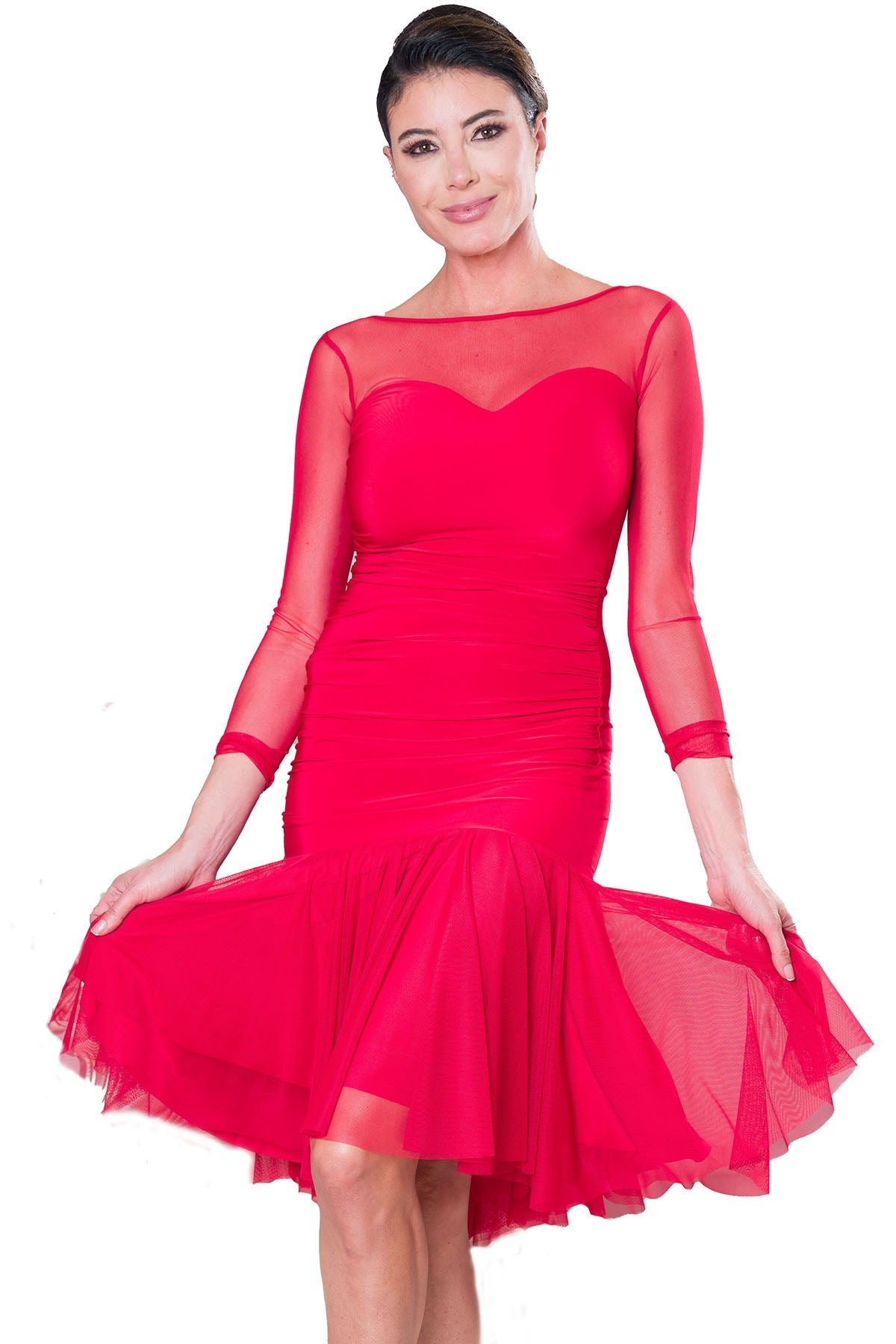 D2405 Short Ruched Sweetheart Dress