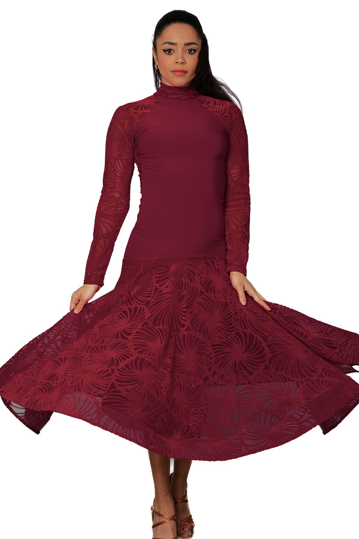 Long Velvet Burnout Gown D2411 – Dance America
