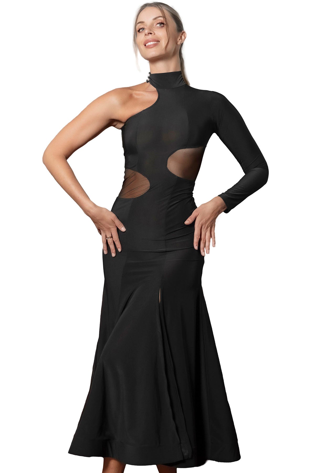 Stunning Long Cutout Smooth Dance Dress