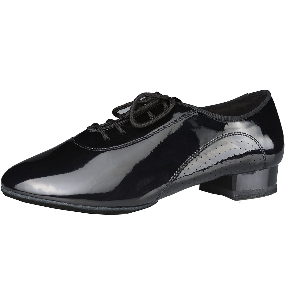 Denver  Expertly crafted for male ballroom dancers, the Denver performance shoe boasts a sleek patent leather material and a supportive 1" heel. Experience enhanced confidence and precision in your dancing with its top-quality design and flexible split sole. Elevate your performance with Denver.