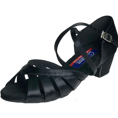 Indulge in the luxurious comfort of our Hampton Black Satin shoes, designed for long dance sessions. These exquisite &nbsp;1.5" heels feature a tension hook for a perfect fit, ensuring you can dance the night away without compromising on style.