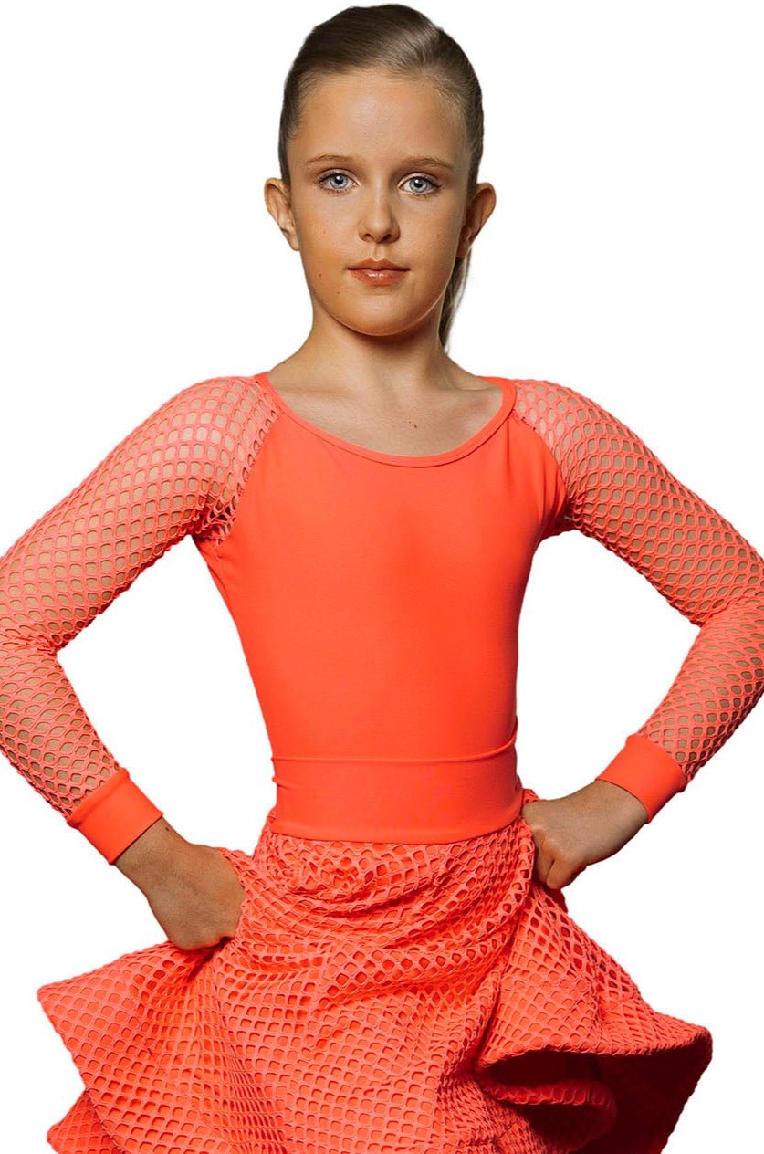 JR - B4 Girls MESH SLEEVE Customizable Leotard - Dance America