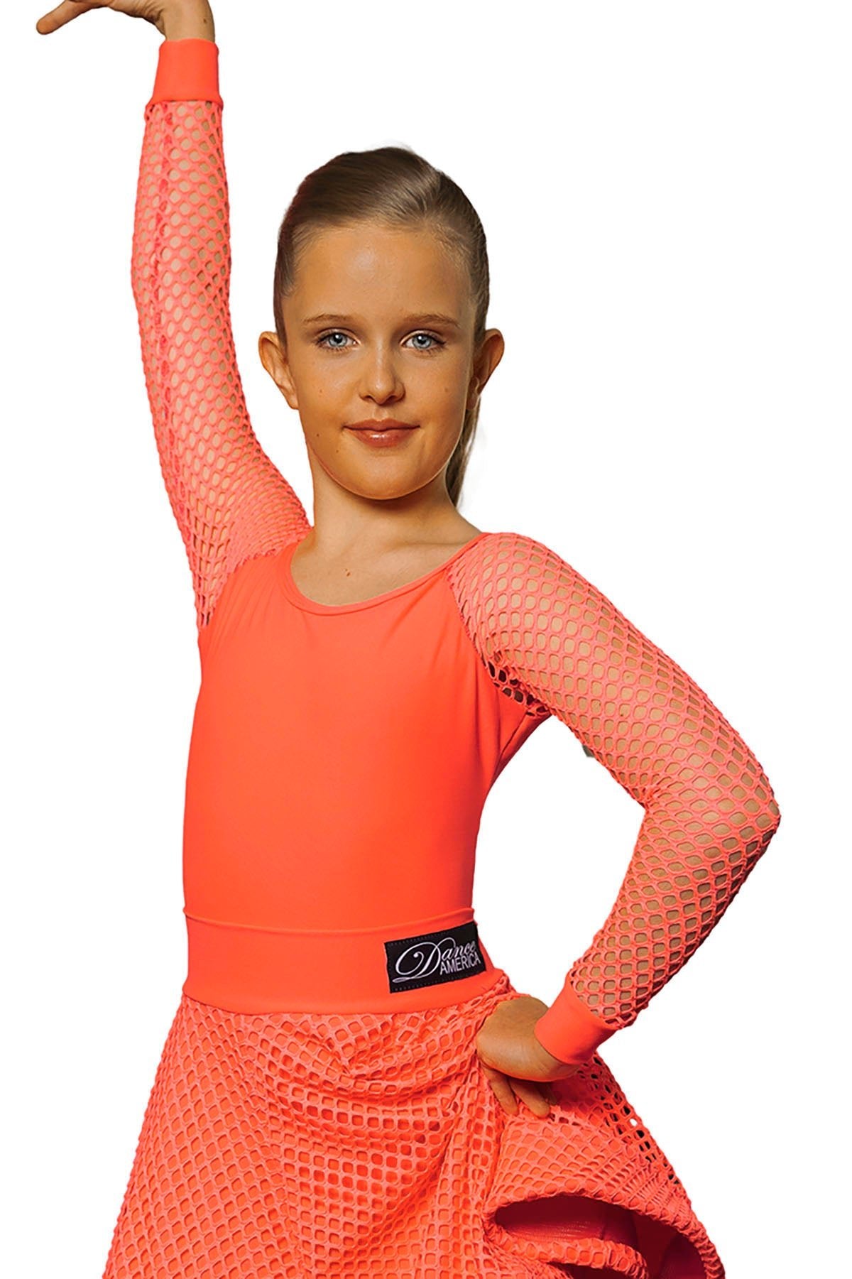 JR - B4 Girls MESH SLEEVE Customizable Leotard - Dance America