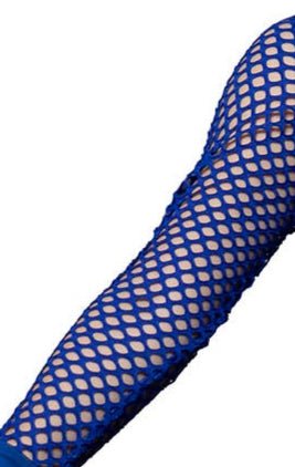 Dance America JR-B4 girls blue mesh sleeve customizable leotard perfect for ballroom dance practice