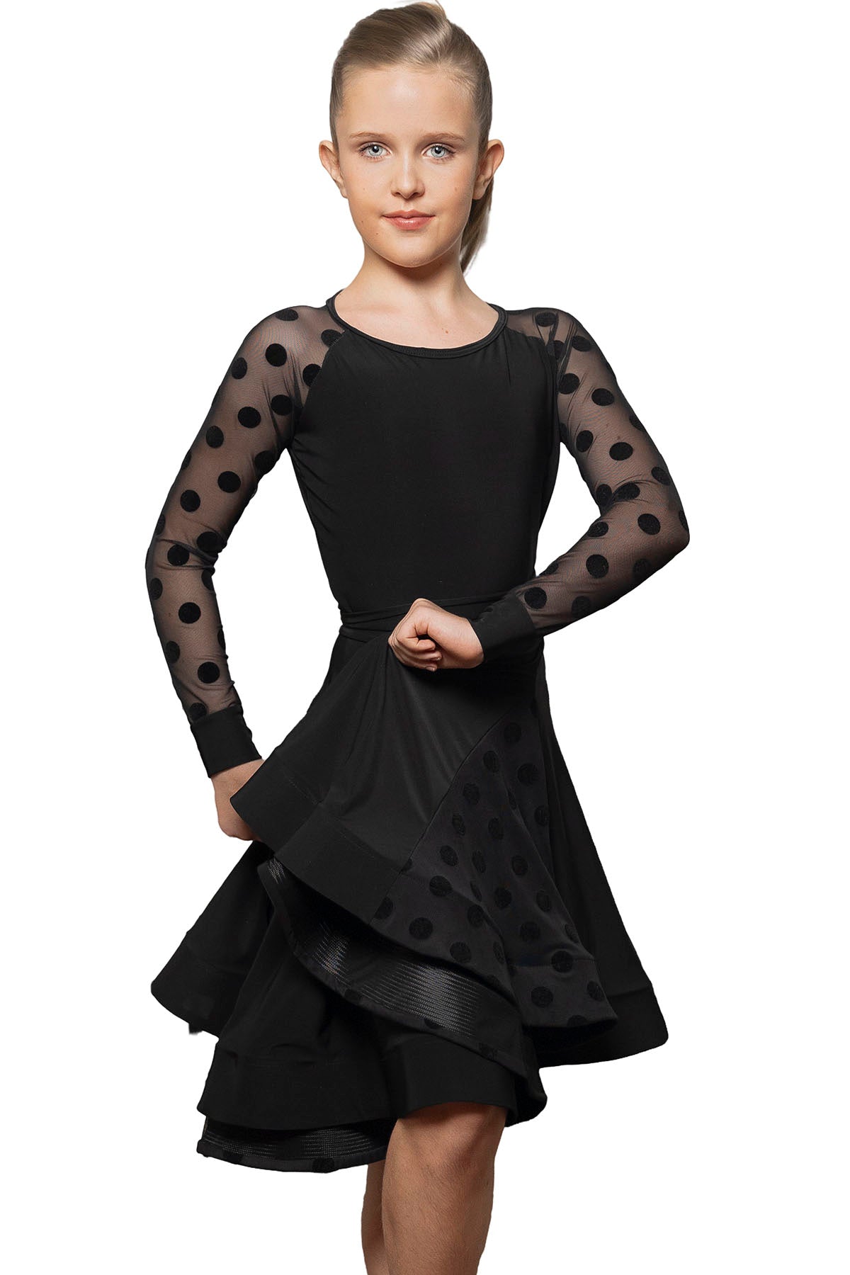 JR - B4 Girls MESH SLEEVE Customizable Leotard - Dance America