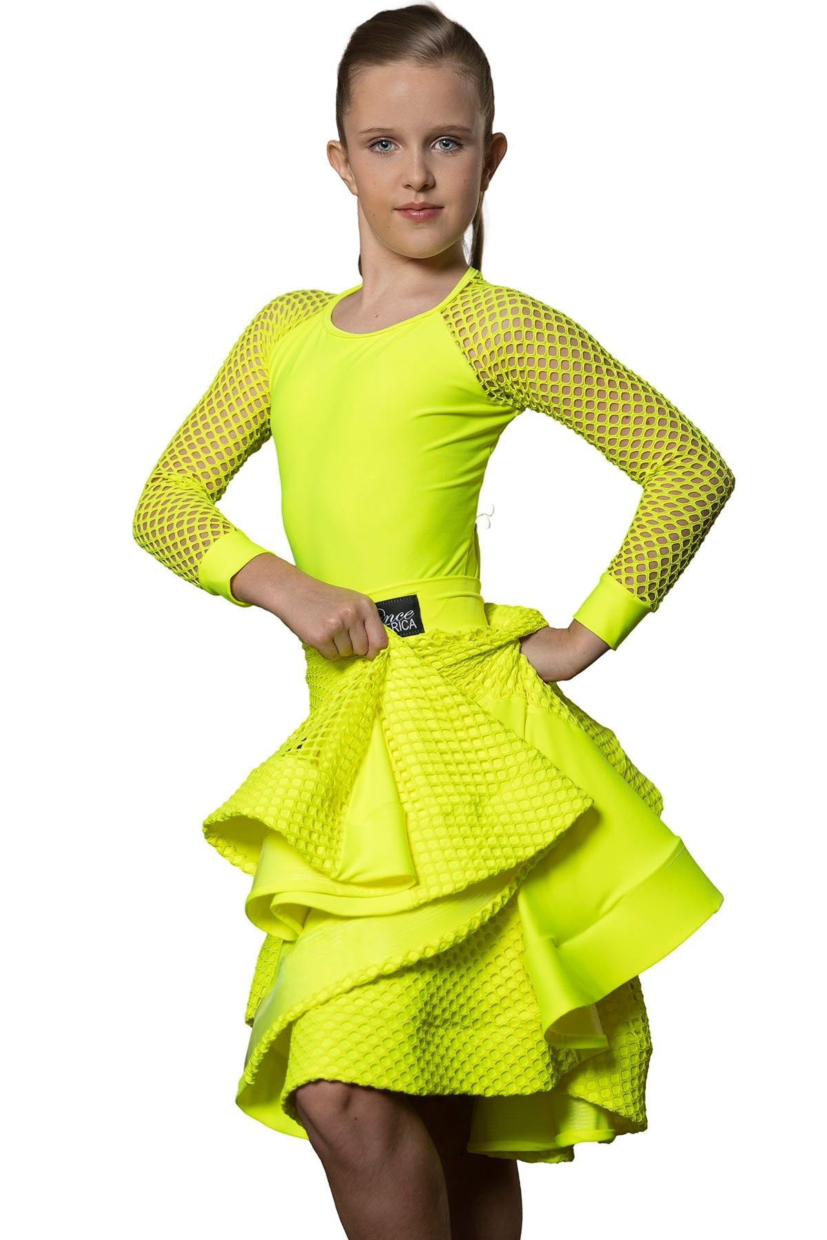 JR - B4 Girls MESH SLEEVE Customizable Leotard - Dance America