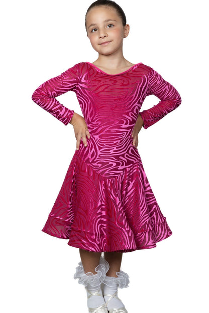 JR - D1V Girls Velvet Latin Dress - Dance America