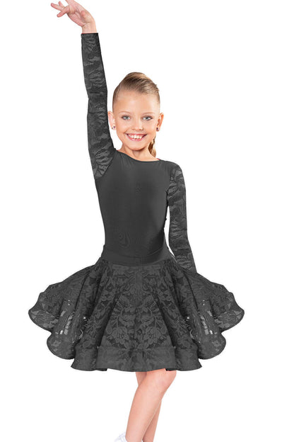 JR - S1 Girls Lace Latin Skirt - Dance America