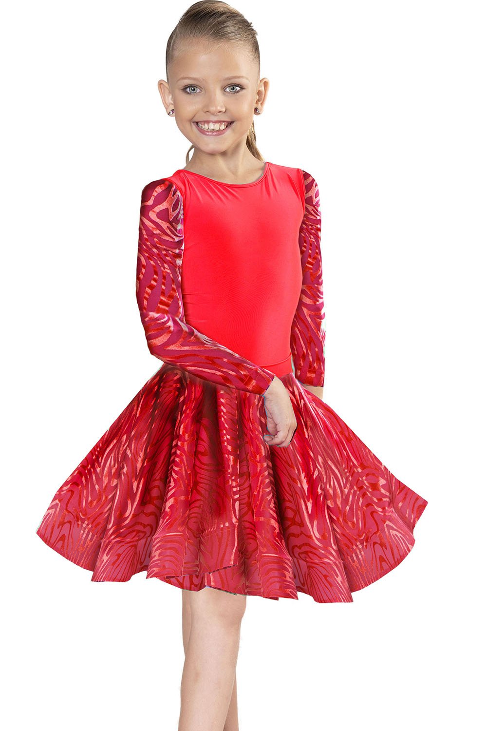 JR - S1V Girls Burnout Velvet Latin Skirt - Dance America