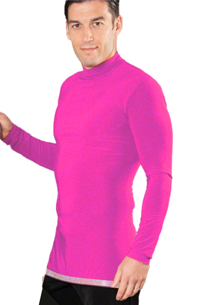 Upgrade your wardrobe with the MS6AR Simple Turtleneck Shirt. Featuring a stylish turtleneck design and a rhinestone hem, this shirt adds a touch of elegance to any outfit. Stay comfortable and chic with this must-have piece.pictured in pink