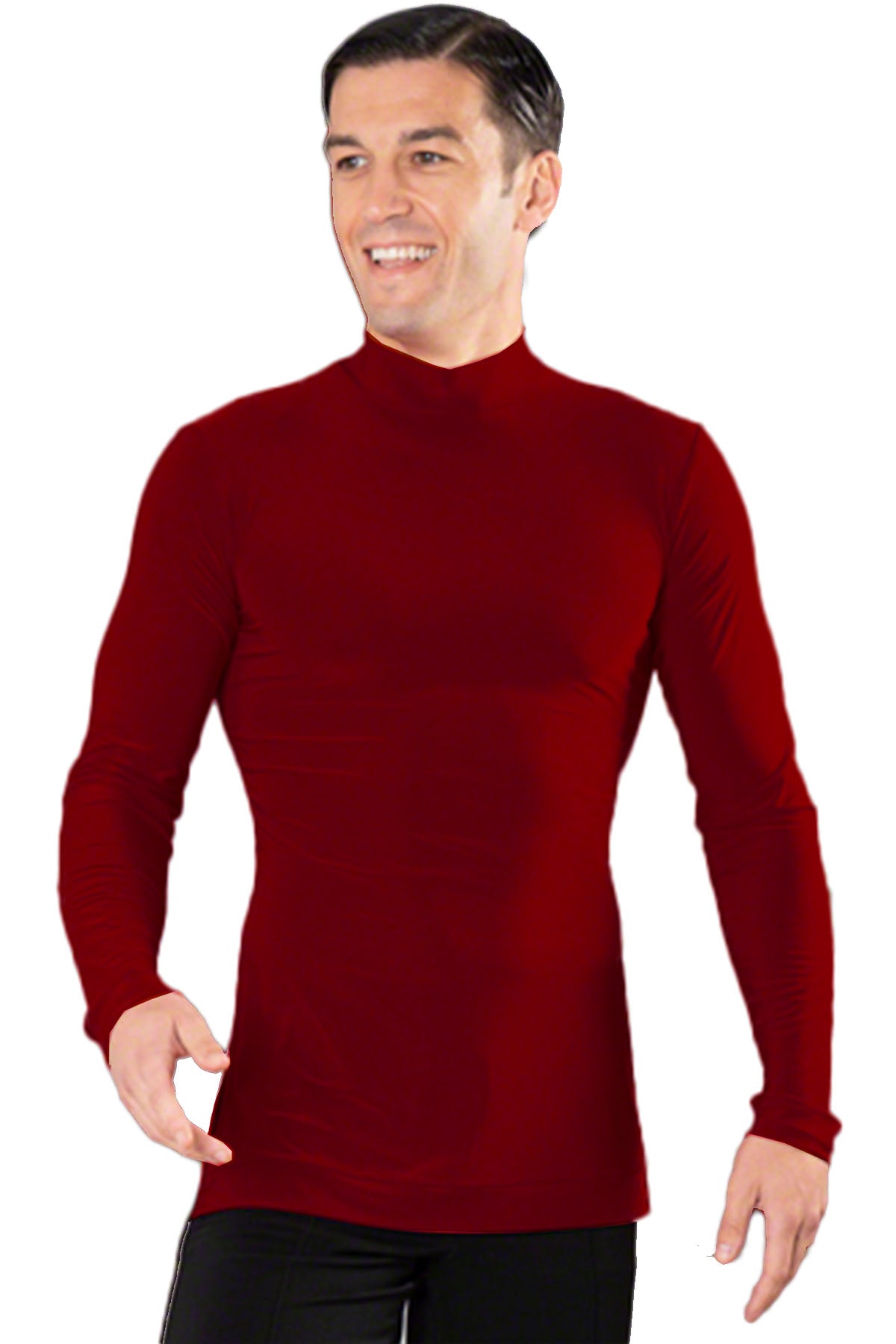 The MS6A Simple Turtleneck Shirt without Trunks is a versatile and stylish addition to any wardrobe. Its sleek design and comfortable fit make it perfect for both casual and professional settings. Crafted with high-quality materials, this shirt is sure to last and provide maximum comfort. Elevate your style with this must-have turtleneck shirt. pictured in wine