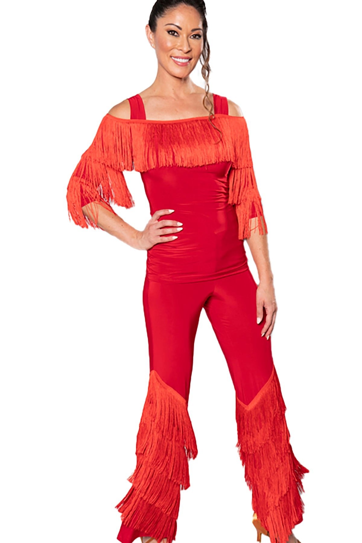 P204 Diagonal Fringe Pants - Dance America