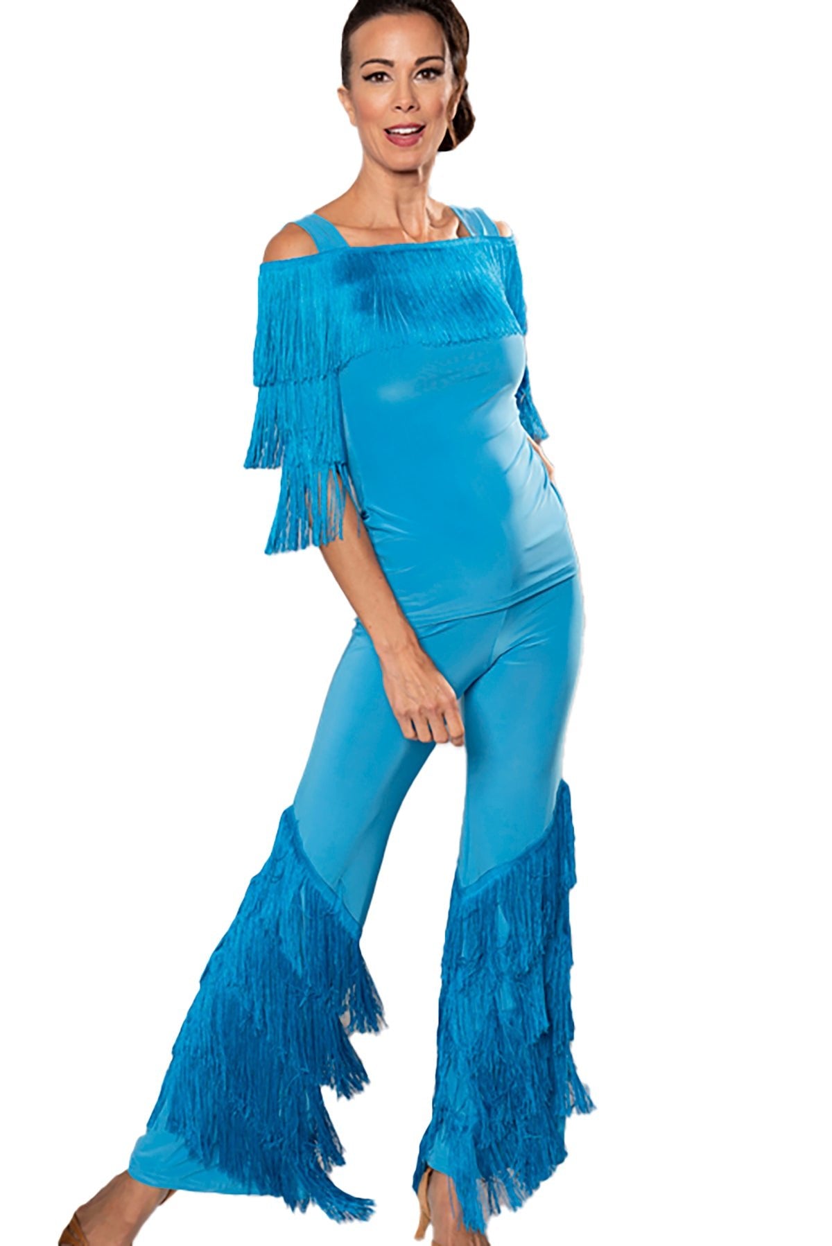 P204 Diagonal Fringe Pants - Dance America