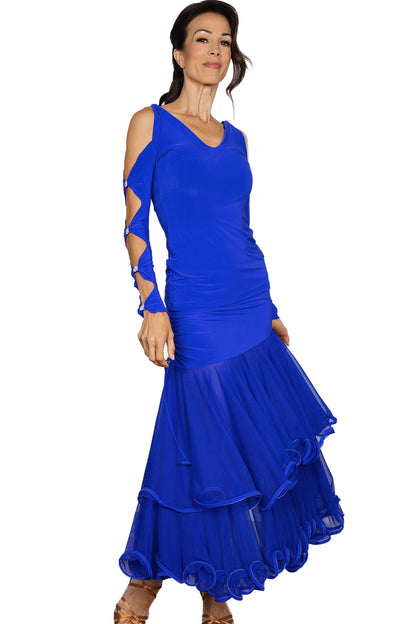 S2414 Long Flamenco Skirt  Get ready to ruffle some feathers (in the best way possible) with our S2414 Long Flamenco Skirt. Perfect for a night out or a day at the beach, this skirt will have you dancing all day long. So go ahead, twirl away in this flamenco-inspired masterpiece. Blue