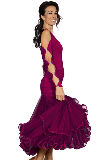 S2414 Long Flamenco Skirt  Get ready to ruffle some feathers (in the best way possible) with our S2414 Long Flamenco Skirt. Perfect for a night out or a day at the beach, this skirt will have you dancing all day long. So go ahead, twirl away in this flamenco-inspired masterpiece. wine