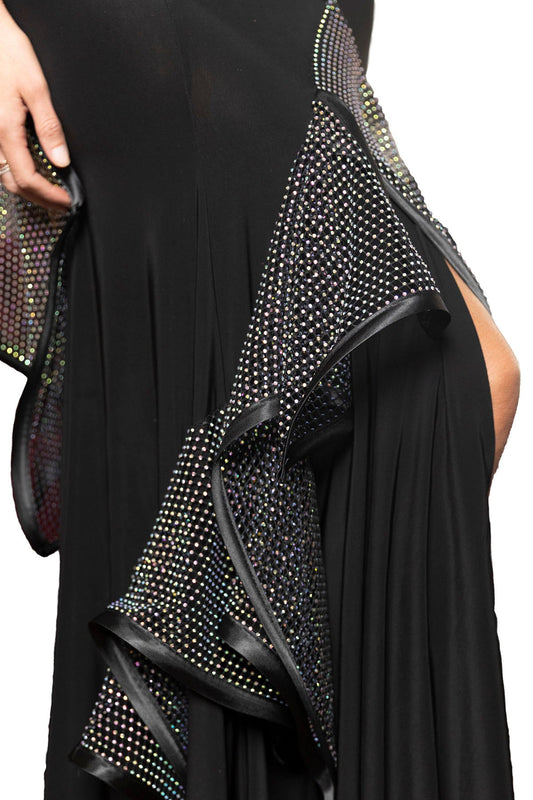 S2450 AB Rhinestone Flounced Smooth Skirt - Dance America