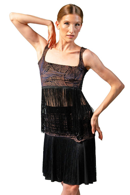 S2507 FringeLine Button Latin Skirt - Dance America