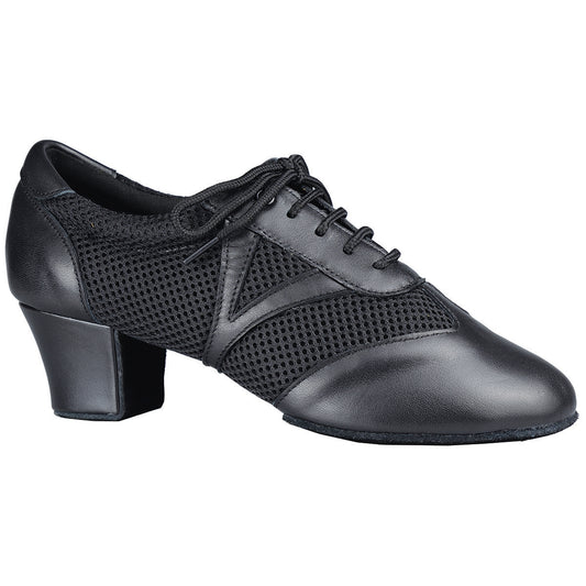 Savannah, the perfect ballroom practice shoe for ladies. With a flexible split sole and 1.5" heel, it offers maximum comfort and mobility. The upper is made of a breathable mix of leather and mesh material, while the 4mm memory foam insole provides cushioning and support. Improve your dance moves with Savannah.