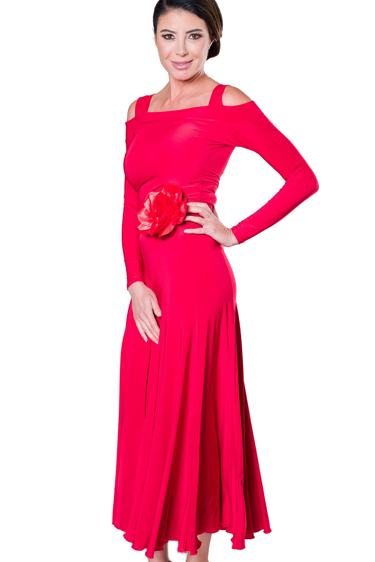 S2405 8 Panel Simple Skirt  Get ready to dance the night away in the S2405 8 Panel Simple Skirt! This perfect long ballroom skirt features 8 panels for maximum movement and flow. With its simple design, it's the perfect addition to any dance outfit. Step onto the dance floor and turn heads in this must-have skirt. red