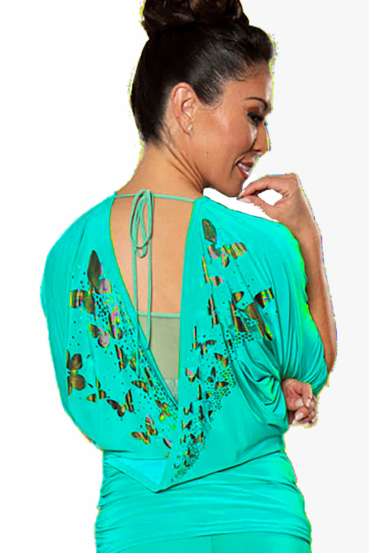 Experience the ultimate blend of style and performance with our T205 X-Back Top! The open back design allows for maximum flexibility while the gold butterfly adds a touch of elegance.&nbsp; Look and feel your best with this top! green