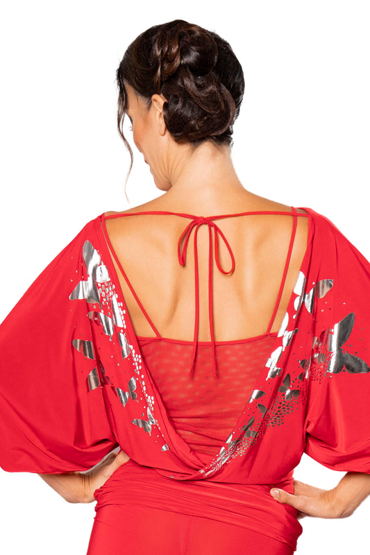 Experience the ultimate blend of style and performance with our T205 X-Back Top! The open back design allows for maximum flexibility while the silver butterfly adds a touch of elegance.&nbsp; Look and feel your best with this top! red