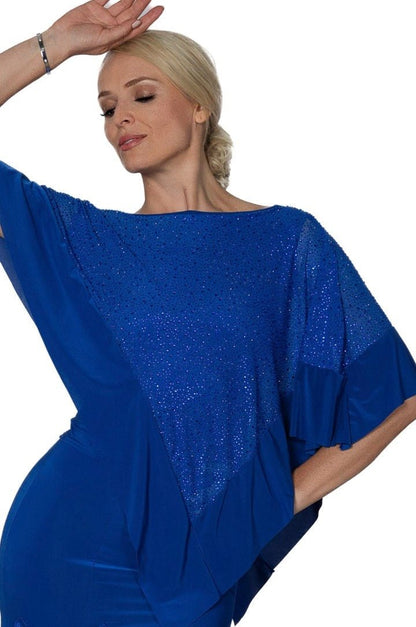 T2430 Rhinestone Diagonal Caplet Top - Dance America