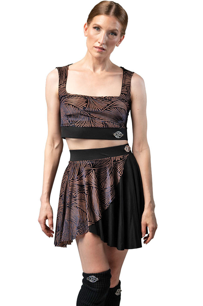 Square Neck crop top with light and shade signature fabric