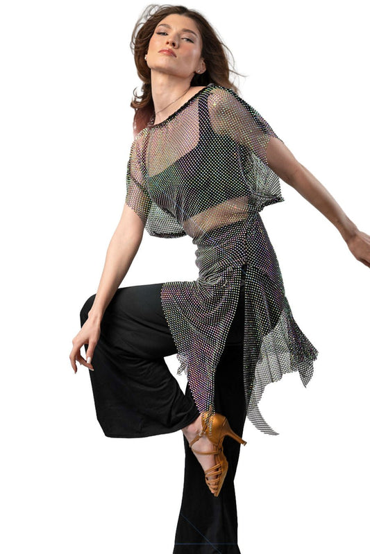 T2505 Crystal Cascade Mini Dress - Dance America