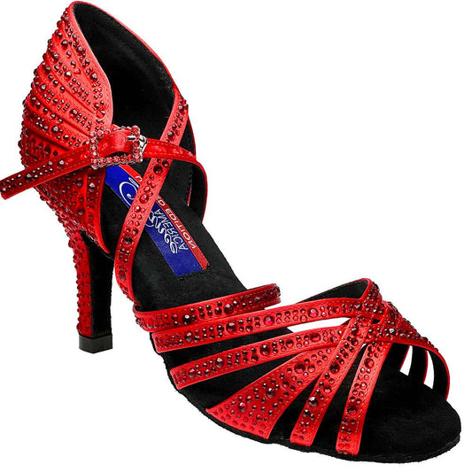 Vegas Red Satin with Rhinestones at Dance America